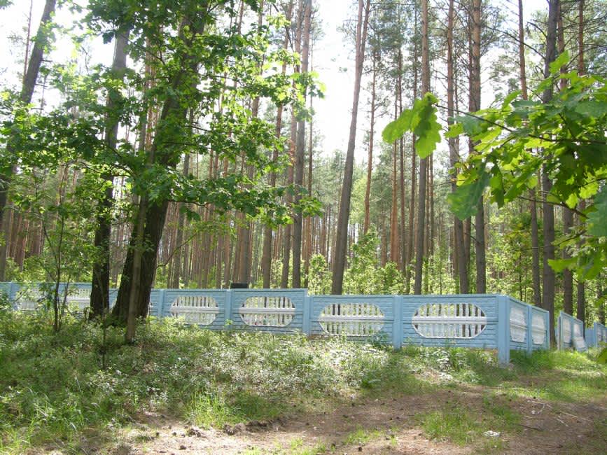 Monument at the Mkhi Ravine murder site near Belynichi. Photographer: 	Alexander Litin, 2008.