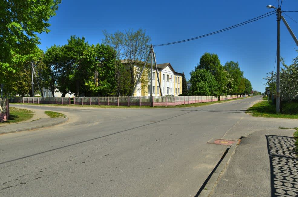 Former gmina building in Bielica. Photographer: 	Alexander Litin, 2018.
